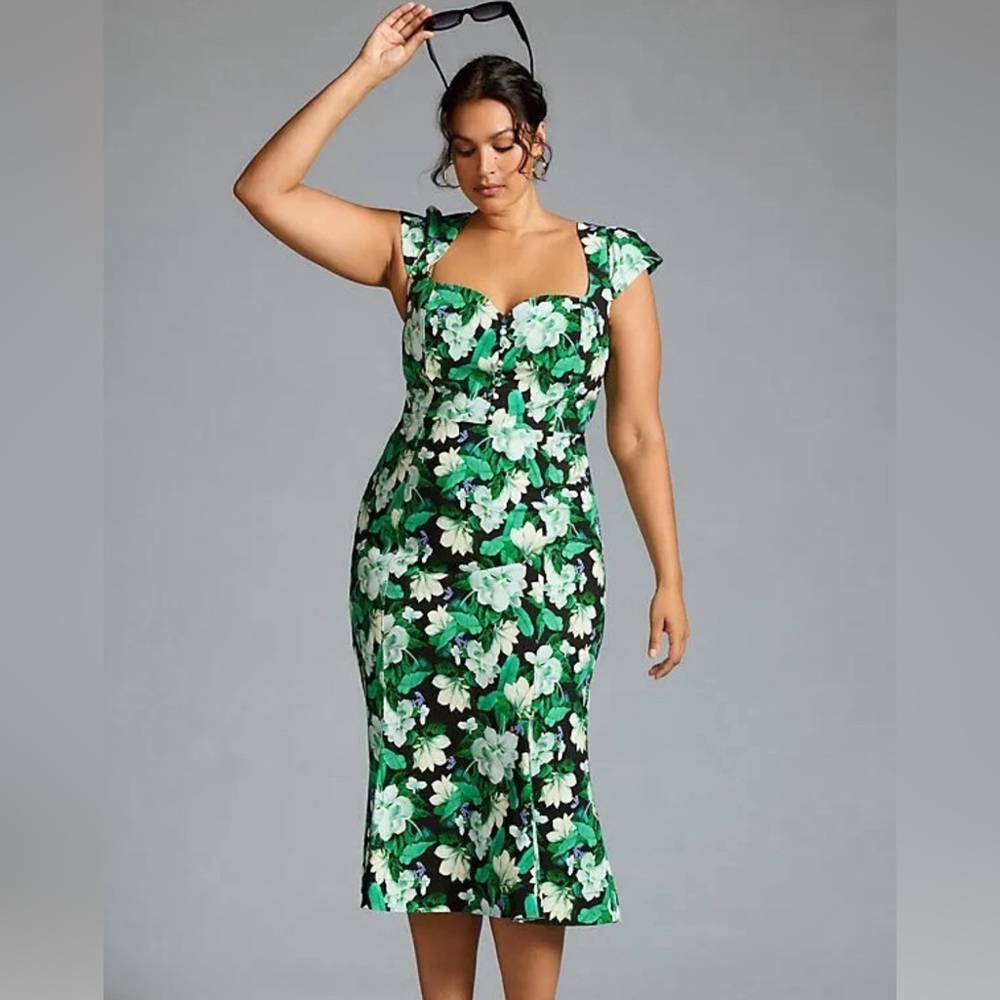 By Anthropologie The Cecily Fit & Flare Sweetheart Dress Size L